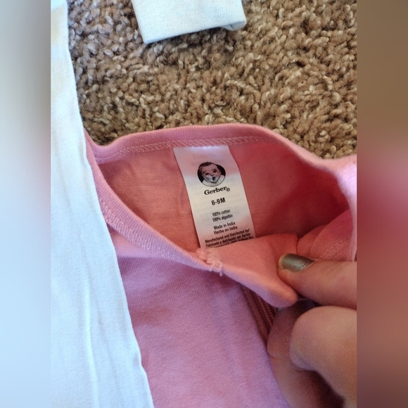 Gerber One Piece Pajamas Set Pink, Light Blue, Light Pink NWT - Picture 6 of 12